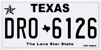 TX license plate DRO6126