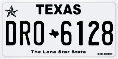 TX license plate DRO6128