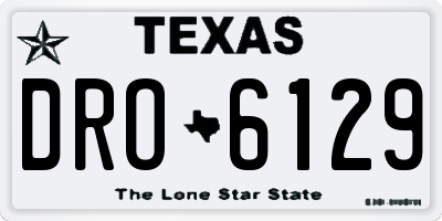 TX license plate DRO6129