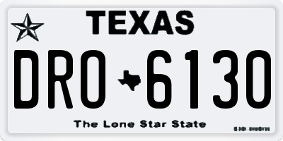TX license plate DRO6130