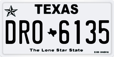 TX license plate DRO6135
