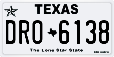 TX license plate DRO6138