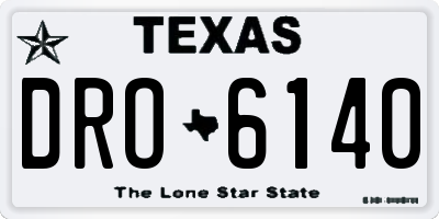 TX license plate DRO6140