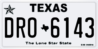 TX license plate DRO6143
