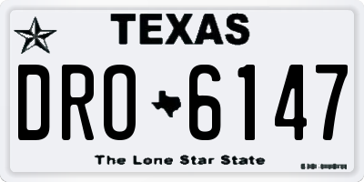 TX license plate DRO6147