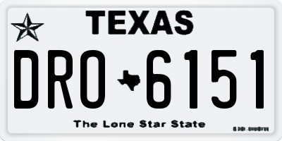 TX license plate DRO6151