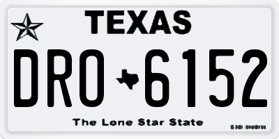 TX license plate DRO6152