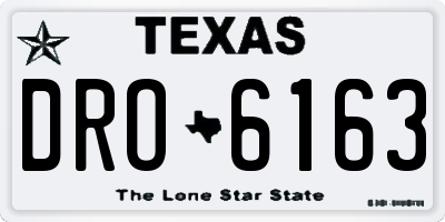 TX license plate DRO6163