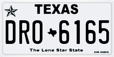 TX license plate DRO6165
