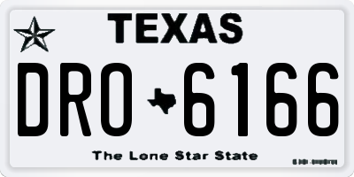 TX license plate DRO6166