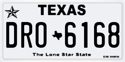 TX license plate DRO6168