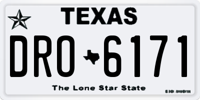 TX license plate DRO6171