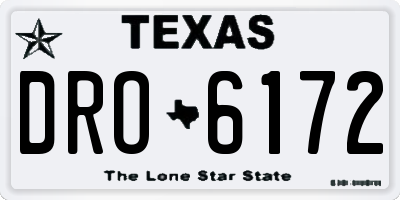 TX license plate DRO6172