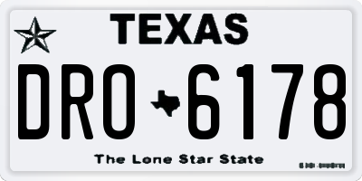 TX license plate DRO6178