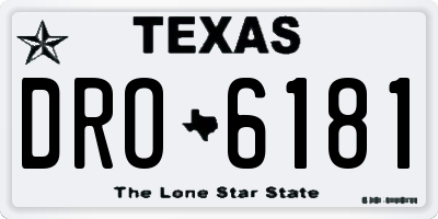 TX license plate DRO6181