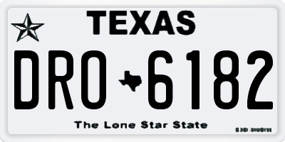 TX license plate DRO6182