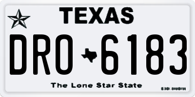TX license plate DRO6183