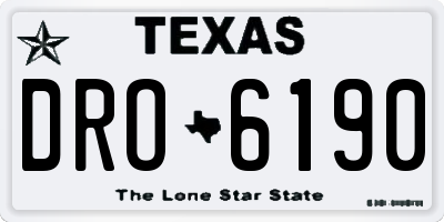 TX license plate DRO6190