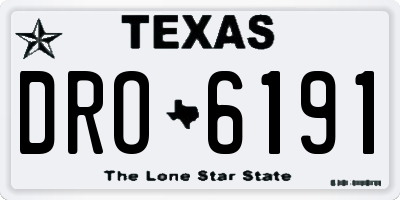 TX license plate DRO6191