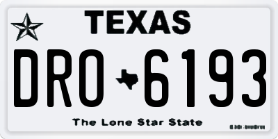 TX license plate DRO6193