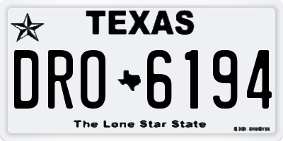 TX license plate DRO6194