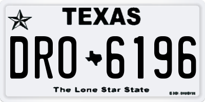 TX license plate DRO6196