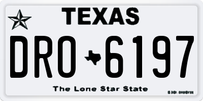 TX license plate DRO6197