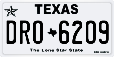 TX license plate DRO6209