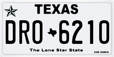 TX license plate DRO6210