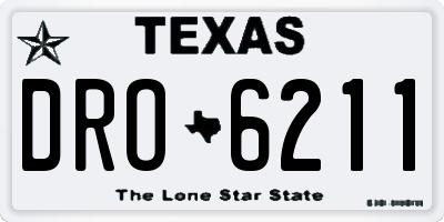 TX license plate DRO6211