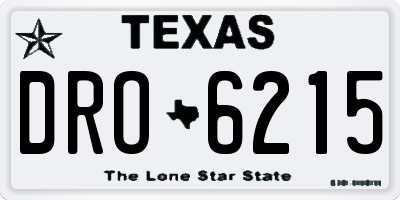 TX license plate DRO6215