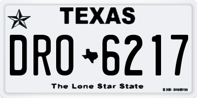 TX license plate DRO6217