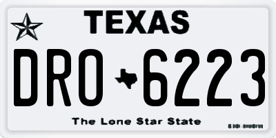 TX license plate DRO6223