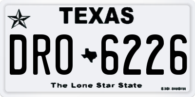 TX license plate DRO6226