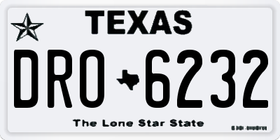 TX license plate DRO6232