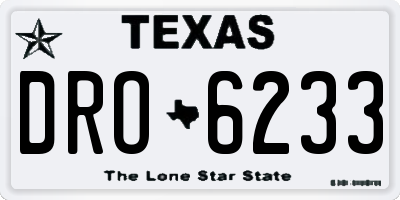 TX license plate DRO6233