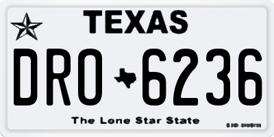 TX license plate DRO6236