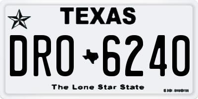 TX license plate DRO6240