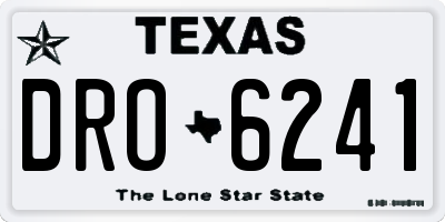 TX license plate DRO6241