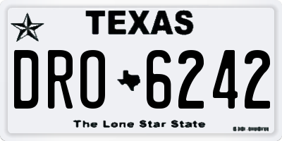 TX license plate DRO6242