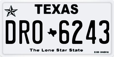 TX license plate DRO6243