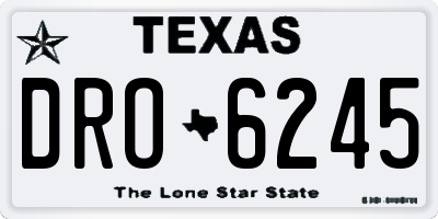 TX license plate DRO6245