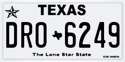 TX license plate DRO6249