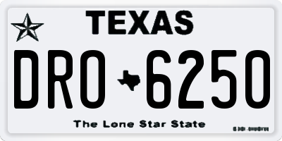 TX license plate DRO6250