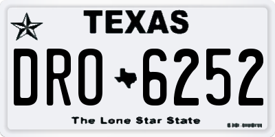 TX license plate DRO6252