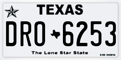 TX license plate DRO6253