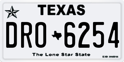 TX license plate DRO6254