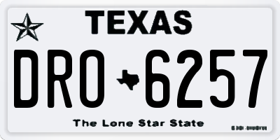 TX license plate DRO6257