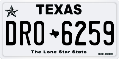 TX license plate DRO6259
