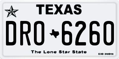 TX license plate DRO6260